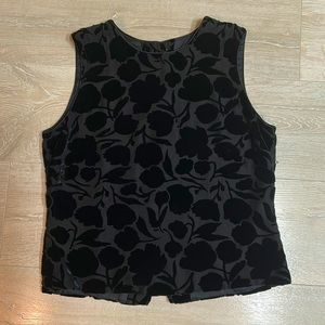 Banana Republic black burned velvet sleeveless top